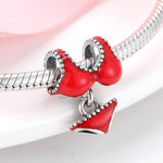S925 Sterling Silver Red Bikini Swimsuit Bead Pendant