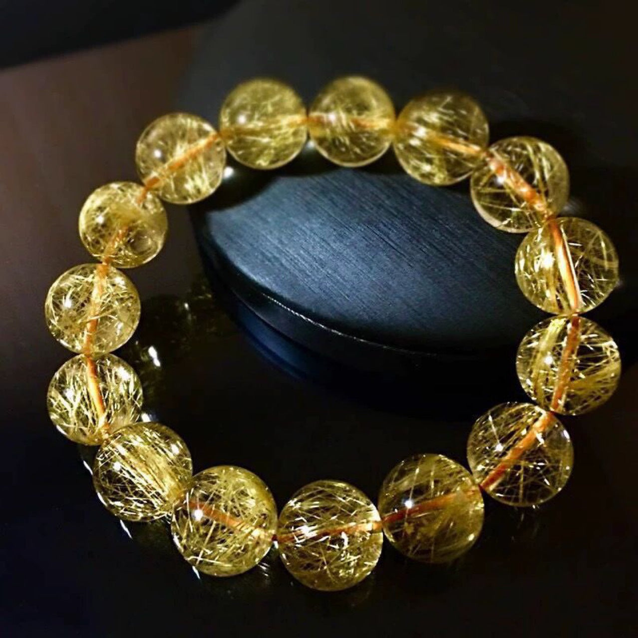 Natural Golden Rutilated Quartz Bracelet