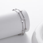 S925 Sterling Silver Double-Layer Bracelet with Small Stars