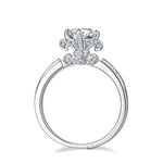 925 Sterling Silver Moissanite Iris Flower Ring
