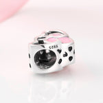 S925 Sterling Silver Pink Enamel Loving Heart Pendant