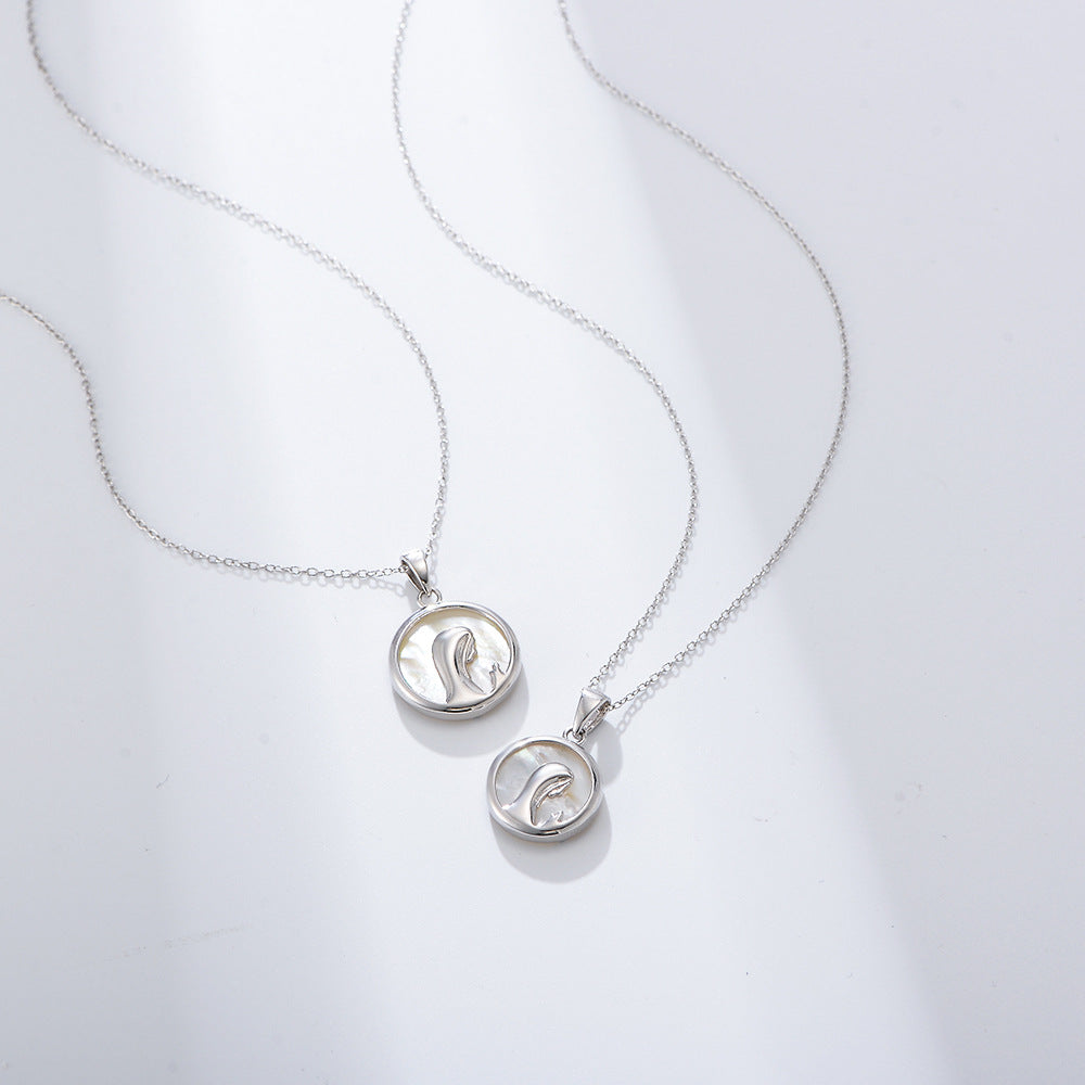 S925 Sterling Silver Natural White Shell Necklace