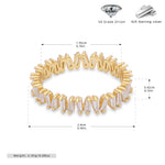 925 Sterling Silver Korean-Style V-Shaped Ring with Inlaid Zirconia