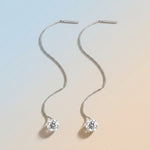 S925 Sterling Silver Moissanite Long Threader Earrings