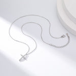 S925 Sterling Silver Faith Pendant with Zircon Cross Necklace