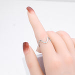S925 Sterling Silver Ring, Stylish and Simple Wavy Lines