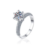 S925 Sterling Silver Moissanite Crown Ring