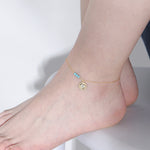 S925 Sterling Silver Devil's Eye Zircon Inlaid Anklet
