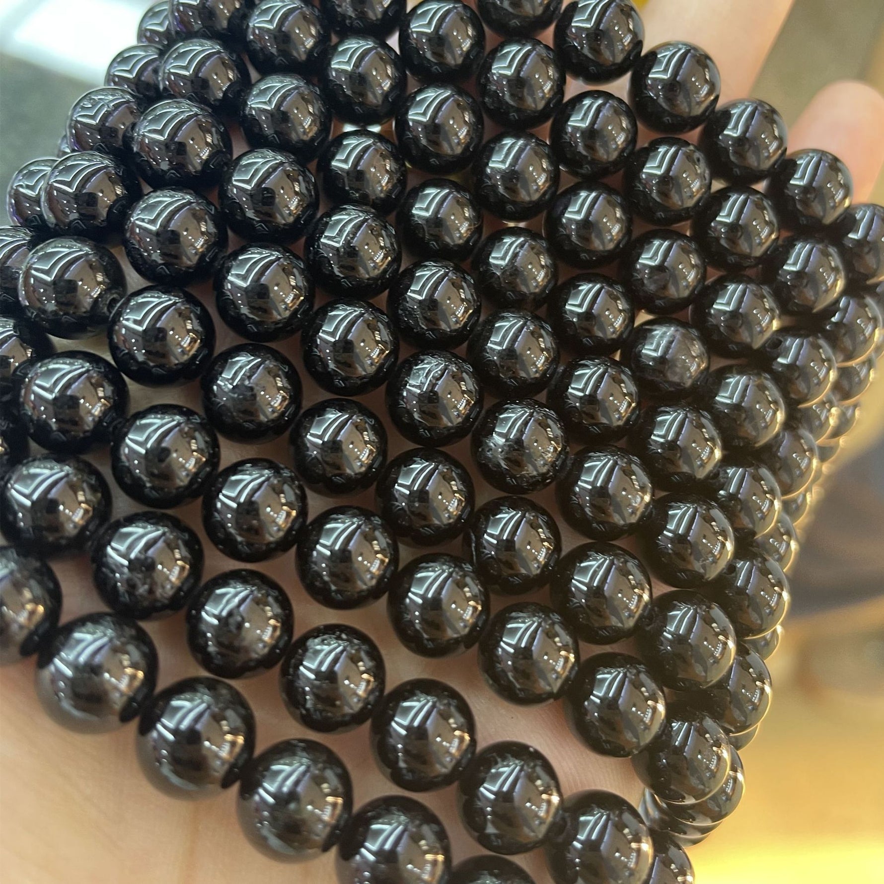 Black Tourmaline Loose Beads (Straight-Drilled) – DIY Jewelry Accessories