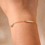 S925 Sterling Silver Geometry Glossy Long Chain Bracelet with Zircon Inlaid