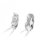 S925 Sterling Silver “Angel Wings” Moissanite Couple Ring
