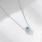 S925 Sterling Silver Micro Inlaid Zircon Flower Diamond Pendant Necklace