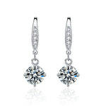 Elegant 925 Sterling Silver Moissanite Hook Earrings