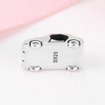 S925 Sterling Silver Vintage Car Bead Pendant