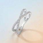 S925 Silver Intertwined Love Moissanite Ring