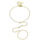 S925 Sterling Silver Natural Pearl Finger Chain Bracelet