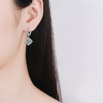 Moissanite  Windmill Style Hoop Earrings -925 Sterling Silver