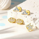 S925 Sterling Silver Zircon Stud Earrings(Single unit)