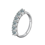 S925 Sterling Silver Six Moissanite Eternity Ring