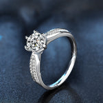 S925 Sterling Silver Moissanite Vintage Six Prong Princess Ring