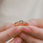 S925 Sterling Silver Gold-Plated Green Moss Ring