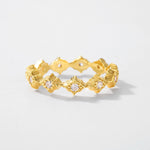 S925 Sterling Silver Gold-Plated Rhombus Zircon Inlaid Ring