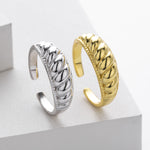Stylish and simple S925 sterling silver croissant ring
