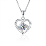 S925 Sterling Silver Moissanite Pendant Heart of Eternity Necklace
