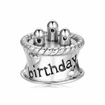S925 Sterling Silver Birthday Cake Pendant