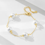 S925 Sterling Silver Pearl Beaded Bracelet