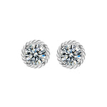 925 Silver Round Moissanite Stud Earrings