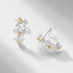 S925 Sterling Silver Vintage Orchid Earrings