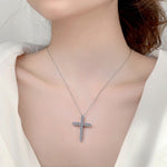 S925 Sterling Silver Moissanite Cross Necklace
