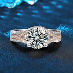 S925 Sterling Silver Moissanite Two-Color Ring