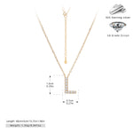 S925 Sterling Silver Simple Zircon Necklace with English Letters
