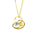 S925 Sterling Silver Double Love Moissanite Pendant Necklace