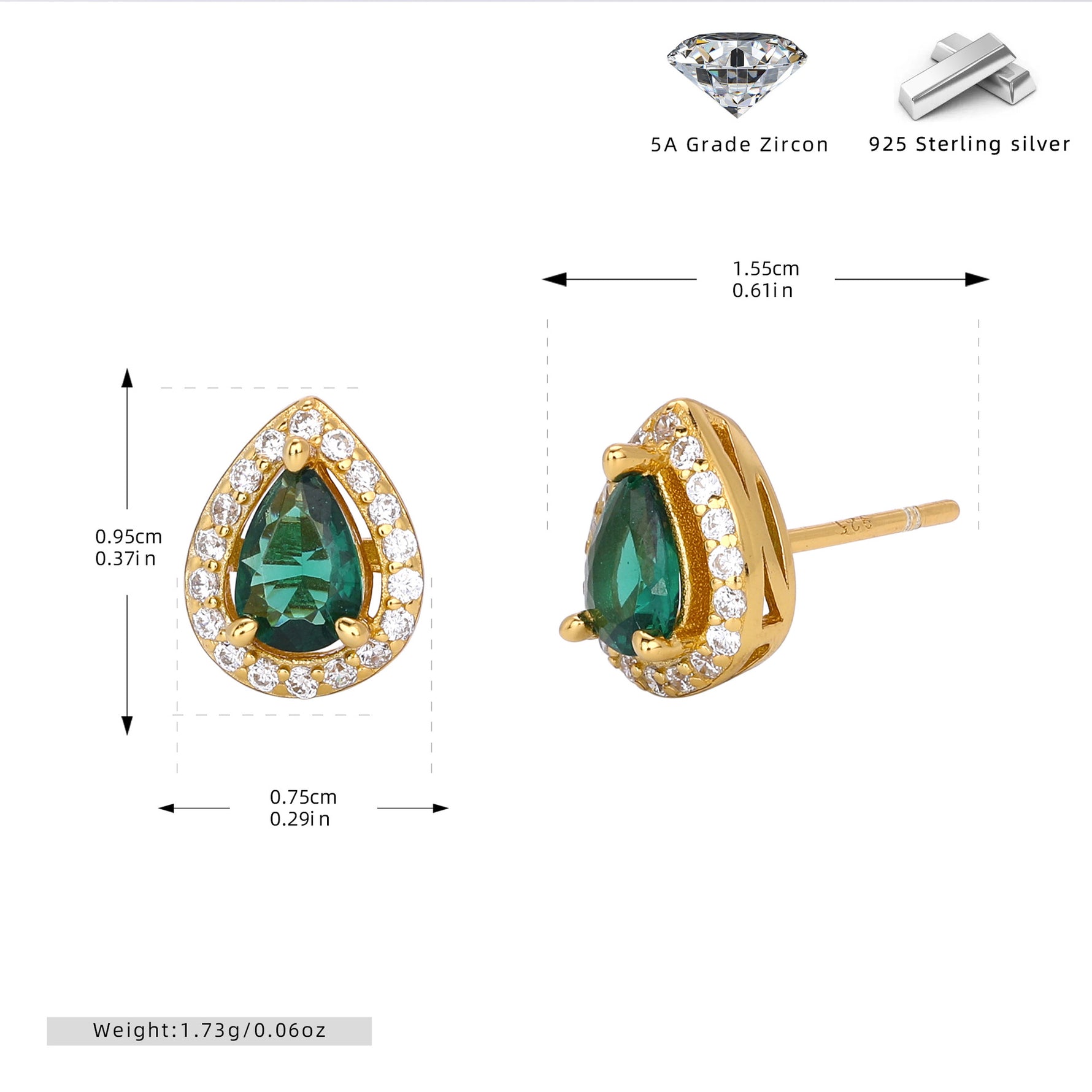 Double-layer zircon earrings and affordable luxury zircon necklace