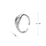 European and American style croissant twisted open ring S925 sterling silver