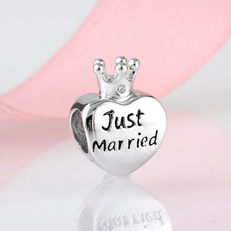 S925 Sterling Silver Valentine's Day Crown Heart-Shaped Pendant
