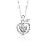 S925 Sterling Silver Moissanite Apple Pendant Necklace