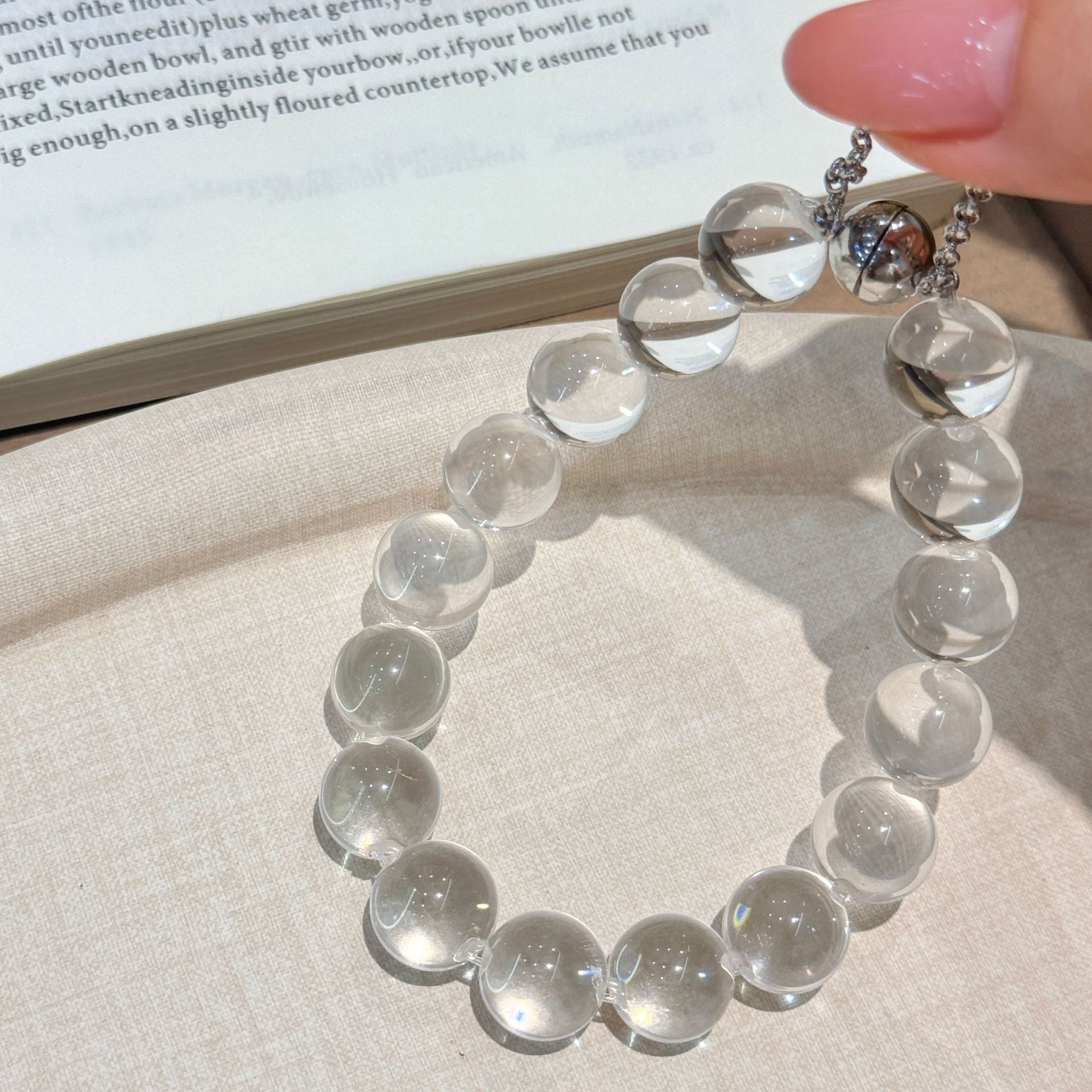 Ice-Clear Natural White Crystal Bracelet