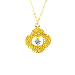 S925 Sterling Silver Moissanite Woven Dream Net Clover Pendant Necklace
