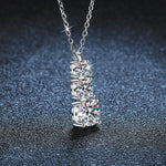 S925 sterling silver Moissanite Three lifetimes Necklace