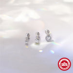 S925 Sterling Silver Moissanite Classic Bezel-Set Round Screw-Back Earrings(Single unit)