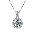 S925 Sterling Silver Moissanite round Bag Clavicle Pendant Necklace
