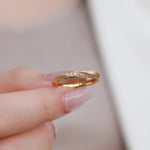 S925 Sterling Silver Gold Twist Zircon Inlaid Ring