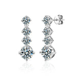 s925 sterling silver classic four claw Moissanite earrings