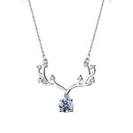 S925 Sterling Silver Moissanite Deer Shape Pendant Necklace