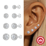 S925 Sterling Silver Round Moissanite Earrings(Single unit)