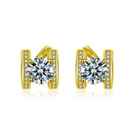Moissanite S925 silver H letter earrings